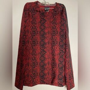 IVY PARK Red and Black Animal Print Workout Shirt, size L